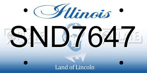 SND7647 Illinois License Plate