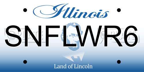 SNFLWR6 Illinois License Plate