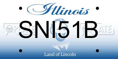 SNI51B Illinois License Plate
