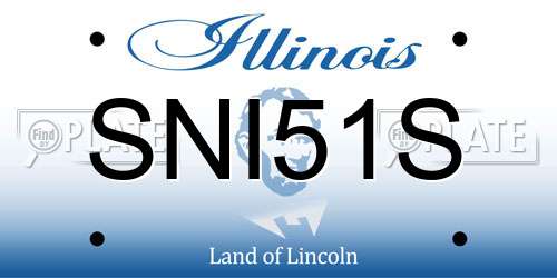 SNI51S Illinois License Plate