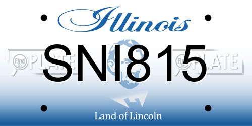SNI815 Illinois License Plate