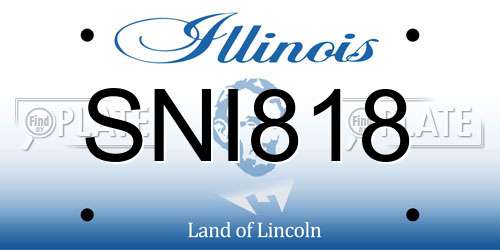SNI818 Illinois License Plate