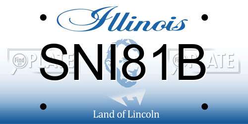 SNI81B Illinois License Plate