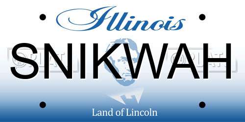 SNIKWAH Illinois License Plate