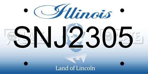 SNJ2305 Illinois License Plate
