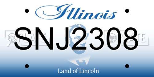 SNJ2308 Illinois License Plate