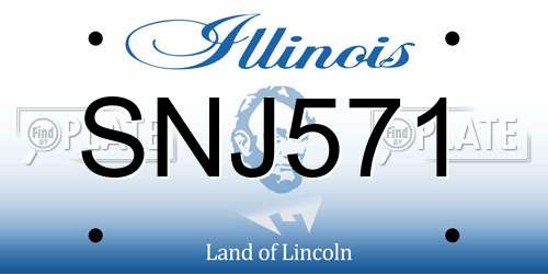 SNJ571 Illinois License Plate