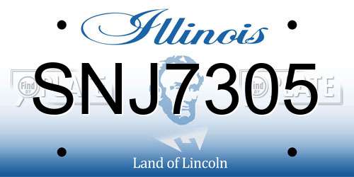 SNJ7305 Illinois License Plate