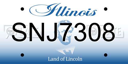 SNJ7308 Illinois License Plate
