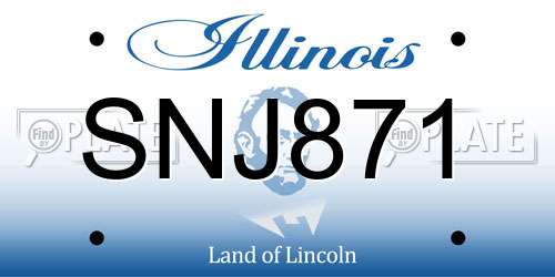 SNJ871 Illinois License Plate