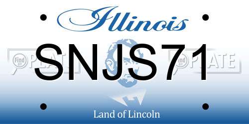 SNJS71 Illinois License Plate