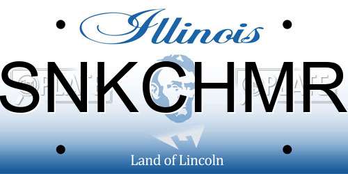 SNKCHMR Illinois License Plate