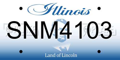 SNM4103 Illinois License Plate