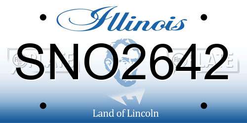 SNO2642 Illinois License Plate