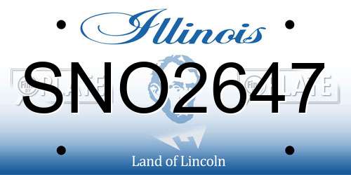 SNO2647 Illinois License Plate