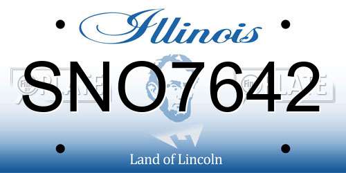 SNO7642 Illinois License Plate