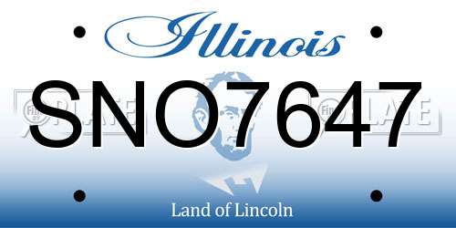 SNO7647 Illinois License Plate