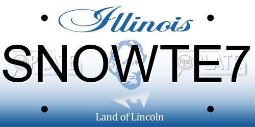 SNOWTE7 Illinois License Plate