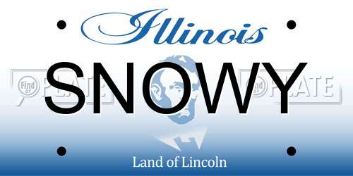 SNOWY Illinois License Plate