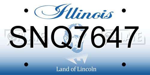 SNQ7647 Illinois License Plate