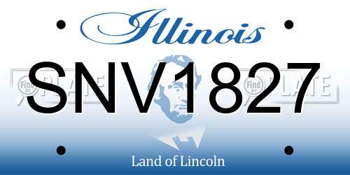 SNV1827 Illinois License Plate