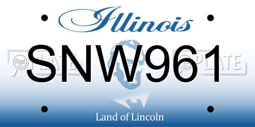 SNW961 Illinois License Plate