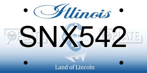 SNX542 Illinois License Plate