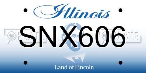 SNX606 Illinois License Plate