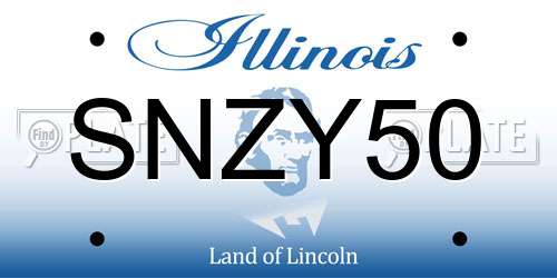SNZY50 Illinois License Plate