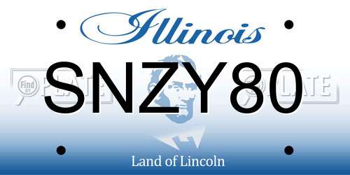 SNZY80 Illinois License Plate