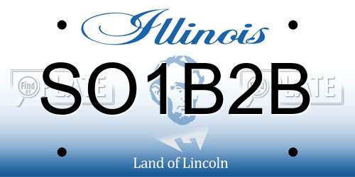 SO1B2B Illinois License Plate
