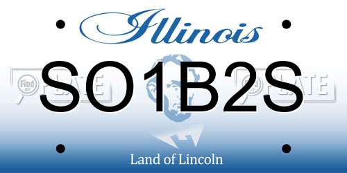 SO1B2S Illinois License Plate