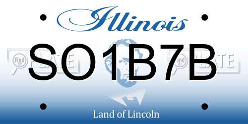 SO1B7B Illinois License Plate