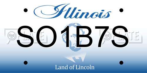 SO1B7S Illinois License Plate
