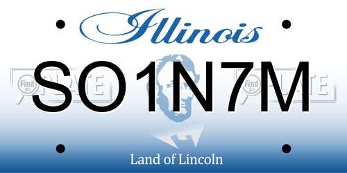 SO1N7M Illinois License Plate
