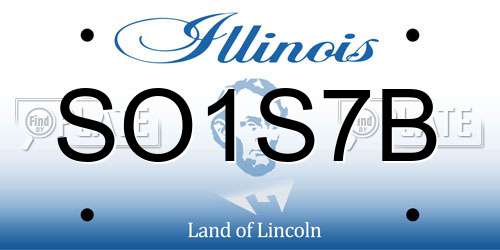 SO1S7B Illinois License Plate