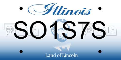 SO1S7S Illinois License Plate