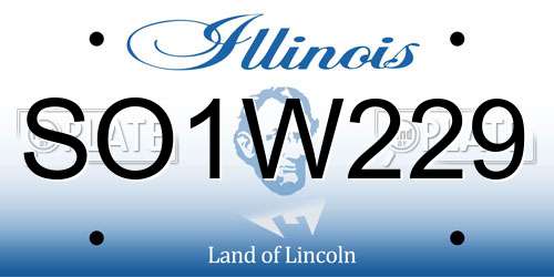 SO1W229 Illinois License Plate