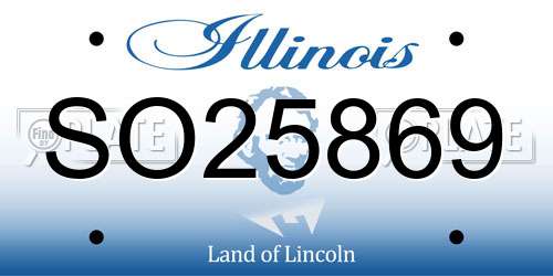 SO25869 Illinois License Plate