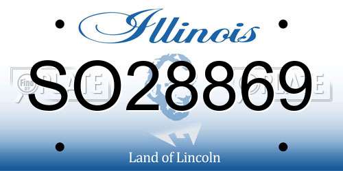 SO28869 Illinois License Plate