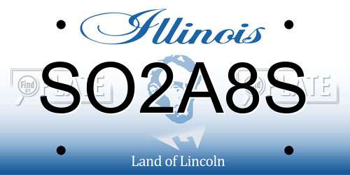 SO2A8S Illinois License Plate