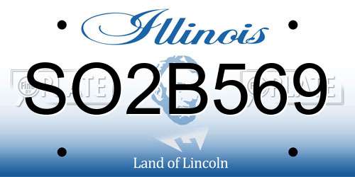 SO2B569 Illinois License Plate