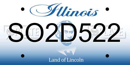 SO2D522 Illinois License Plate