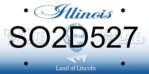 SO2D527 Illinois License Plate