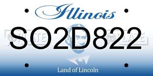 SO2D822 Illinois License Plate