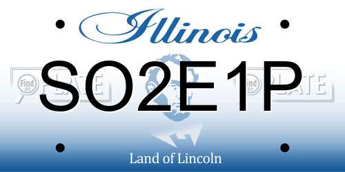 SO2E1P Illinois License Plate