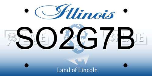 SO2G7B Illinois License Plate