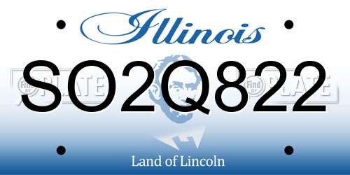 SO2Q822 Illinois License Plate