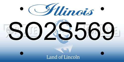SO2S569 Illinois License Plate