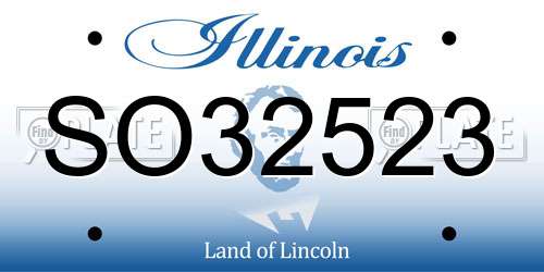 SO32523 Illinois License Plate